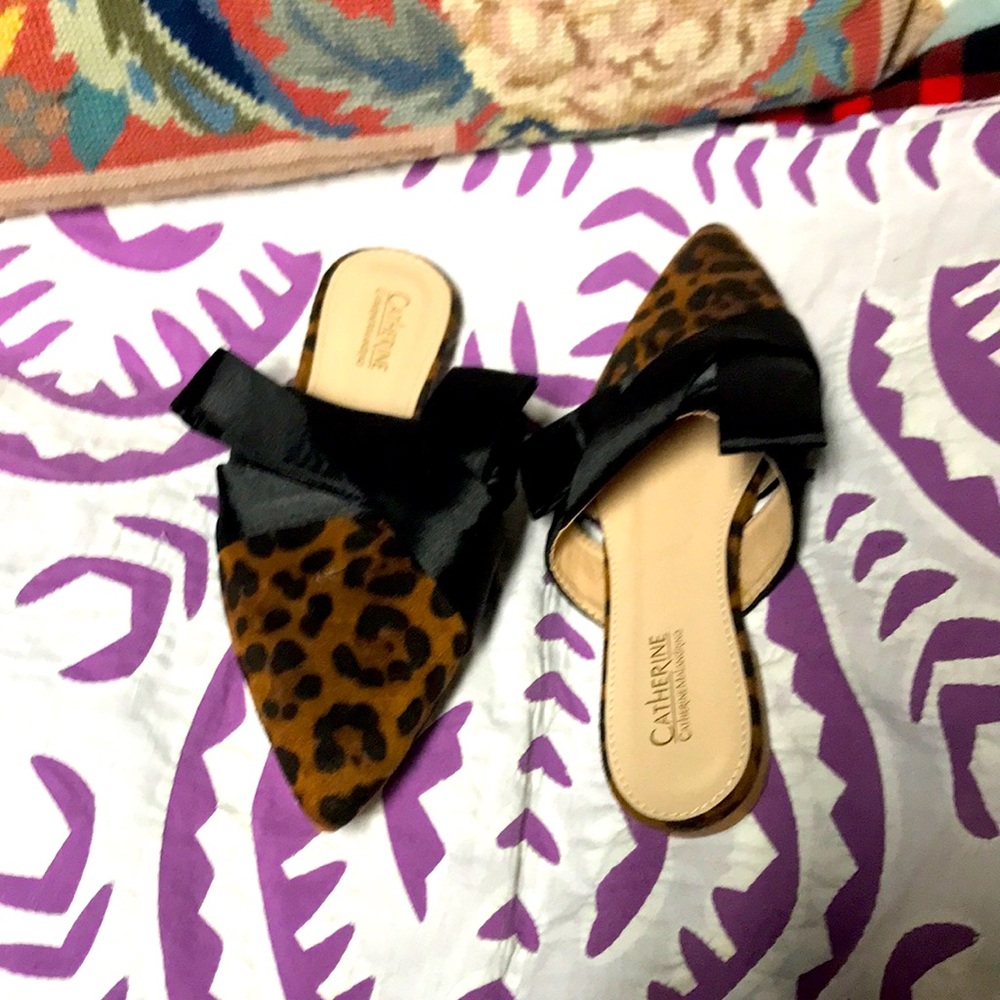 catherine Catherine Malandrino flat leopard slides